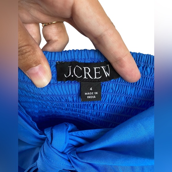 J. Crew Tie-Front Button-Up Peplum Top in Cotton Poplin NWT Size 4 - Picture 9 of 11